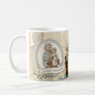 Mug Mémoire de prière catholique Vintage St-Joseph J