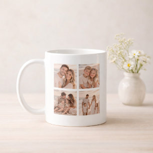 Mug Mémoire personnalisée avec 4 photos, nom et date