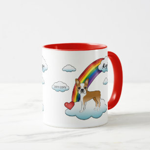 Mug Mémorial arc-en-ciel Boston Terrier Fauve et Blanc