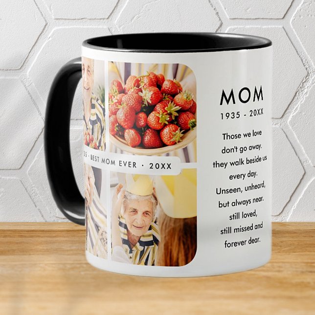 Mug Memorial Best Mom Ever Modern Photo Collage (Créateur téléchargé)