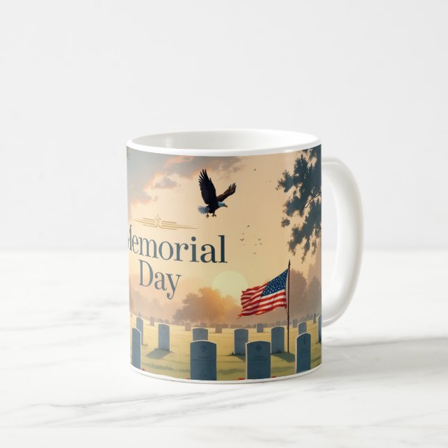 Mug Memorial Day Hommage Artwork - Honorer les América (Devant droit)