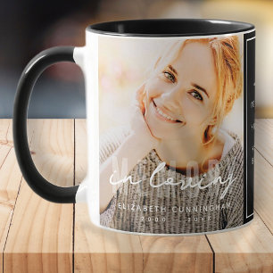 Mug Mémorial en mémoire d'amour simple photo élégante