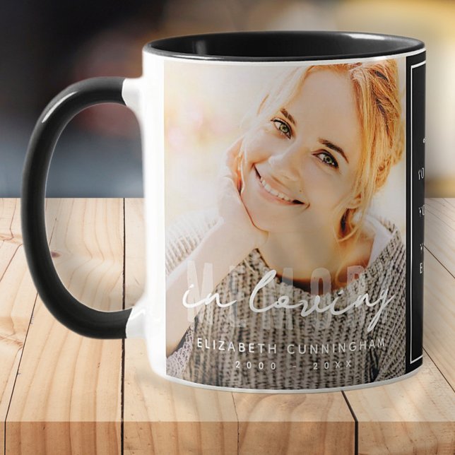 Mug Mémorial en mémoire d'amour simple photo élégante (Créateur téléchargé)