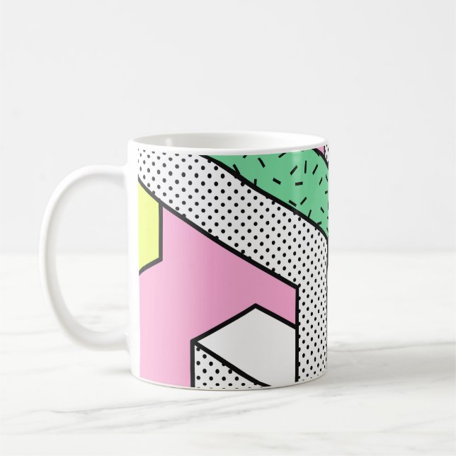Mug Memphis Abstrait : formes géométriques des années  (Gauche)