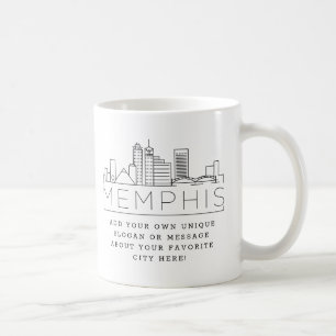 Mug Memphis Stylisé City Skyline Custom Slogan