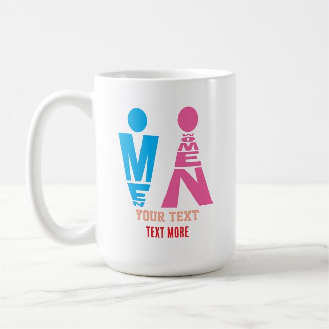 Mug Men and Women Typography Icon Design (Gauche)