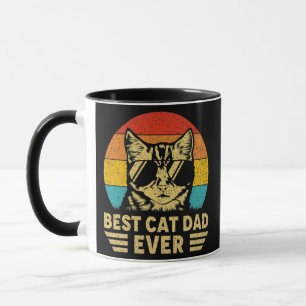 Mug Men Vintage Best Cat Dad Ever Retro Fathers Day