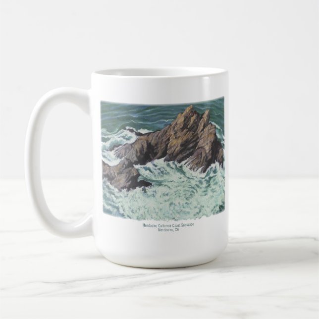 Mug Mendocino Californie, beaux-arts, plein aire (Gauche)