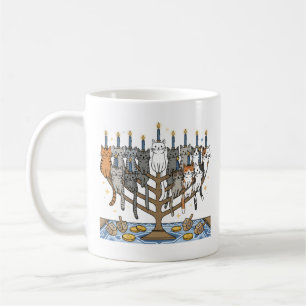 Mug Menorah drôle de Hanukkah pour chats de Meowzel