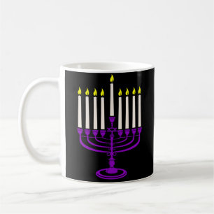 Mug menorah violette hanoukka