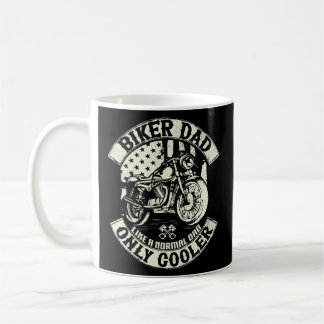Mug Mens American Flag Biker Papa Motorcycle 
