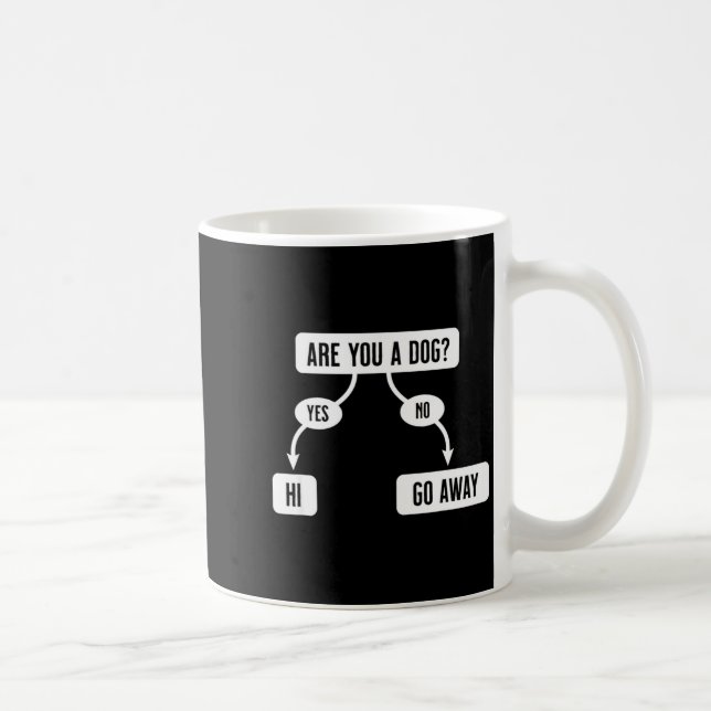 Mug Mens Are You A Dog Funny Cute Flowchart  (Droite)