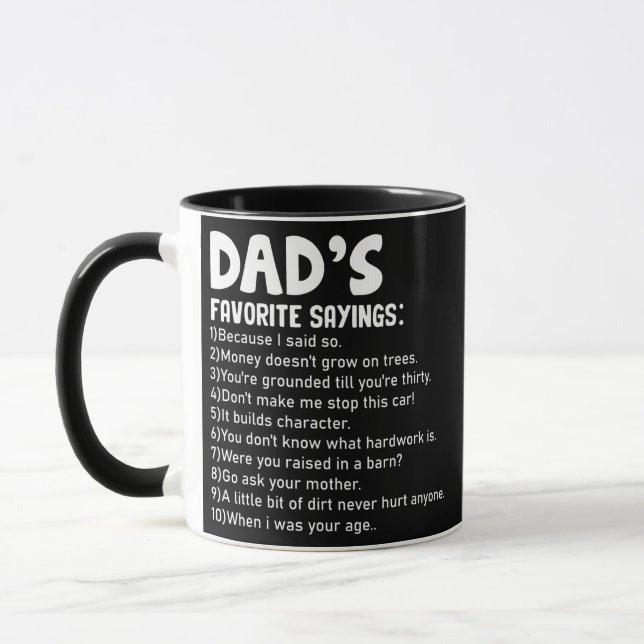 Mug Mens Funny Papa's Favorite Sayings Fête des pères  (Gauche)