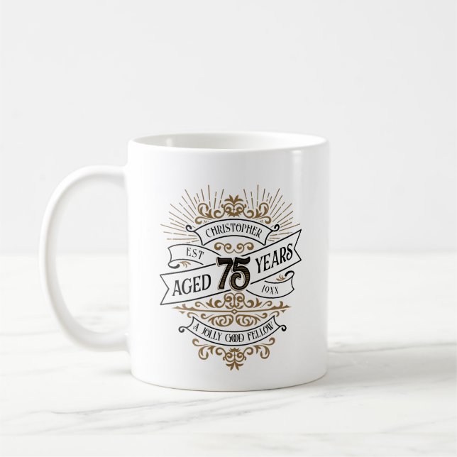 Mug Mens Funny Whiskey 75e anniversaire (Gauche)