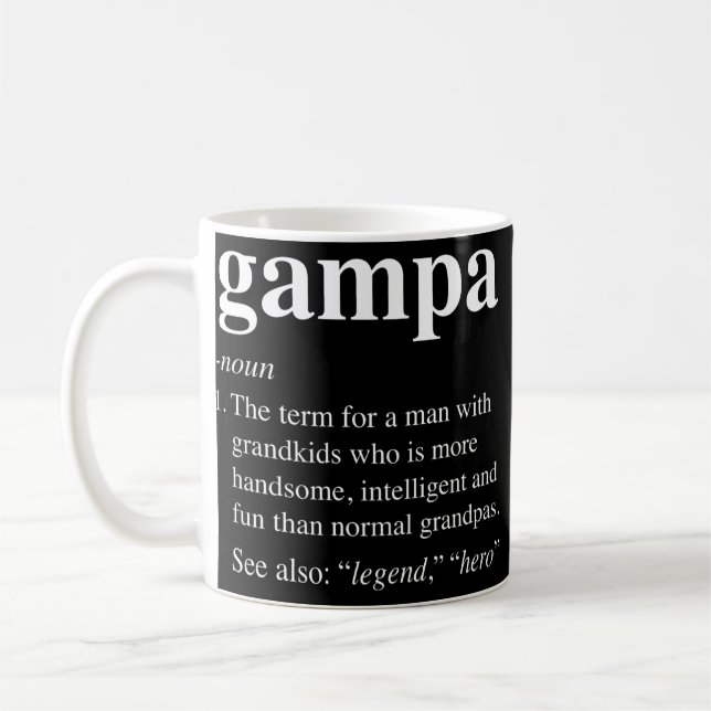 Mug Mens Gampa Définition Funny Noun Grand-père défini (Gauche)