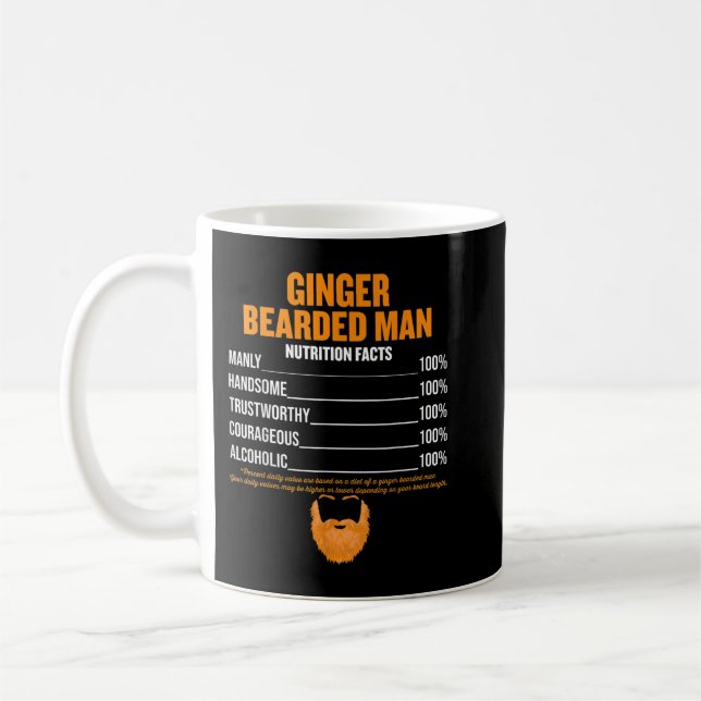 Mug Mens Ginger Porté homme nutricion faits rousse (Gauche)