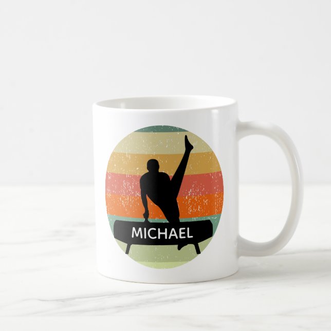 Mug Mens Gymnastique Homme Gymnaste Coucher de soleil  (Droite)