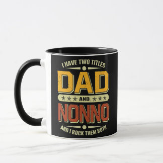 Mug Mens J'Ai Deux Titres Papa Nonno Drôle Pères