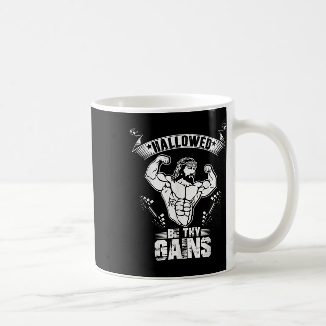 Mug Mens Jesus Bodybuilding T Shirt - Funny Jesus Weig (Droite)