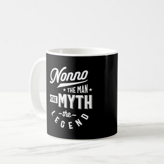Mug Mens Nonno L'Homme Le Mythe La Légende T-shirt Gra (Devant gauche)