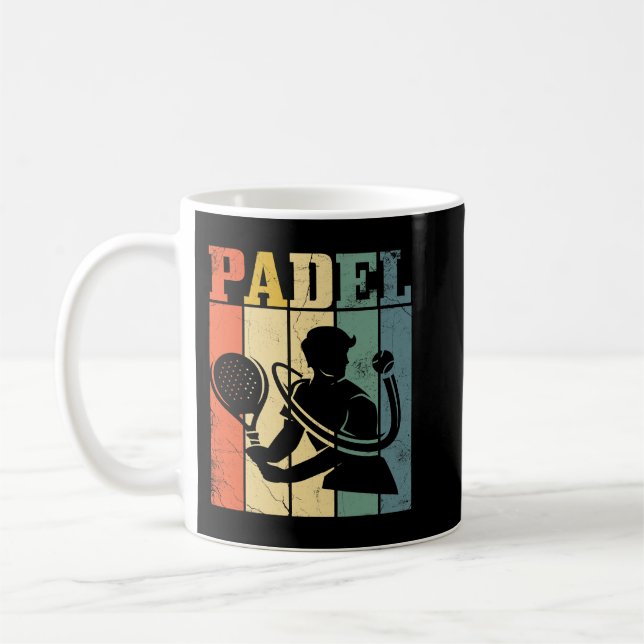 Mug Mens Padel Racket Ball Design Rétro Pour Padel Ten (Gauche)