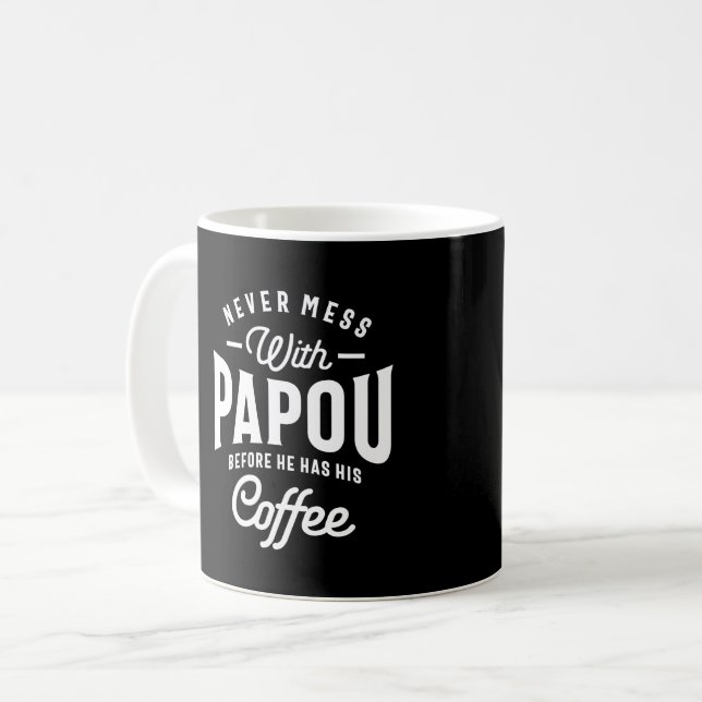 Mug Mens Papou Grandpa Cadeaux Mondes Meilleur Papou (Devant gauche)