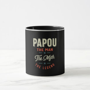 Mug Mens Papou Shirt Don : L'Homme Le Mythe La Légende