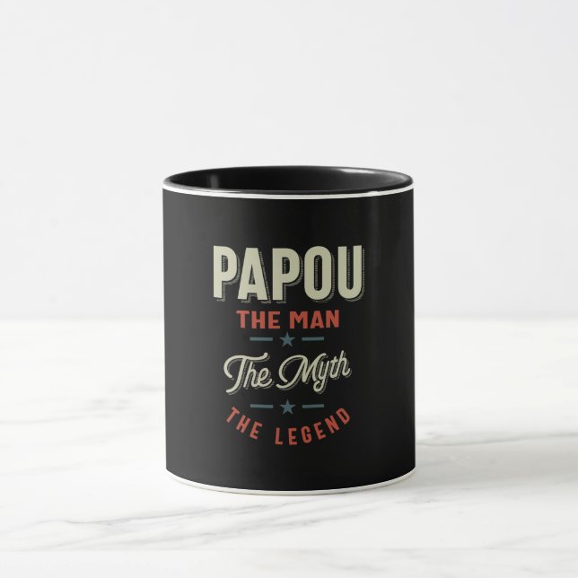 Mug Mens Papou Shirt Don : L'Homme Le Mythe La Légende (Centre)