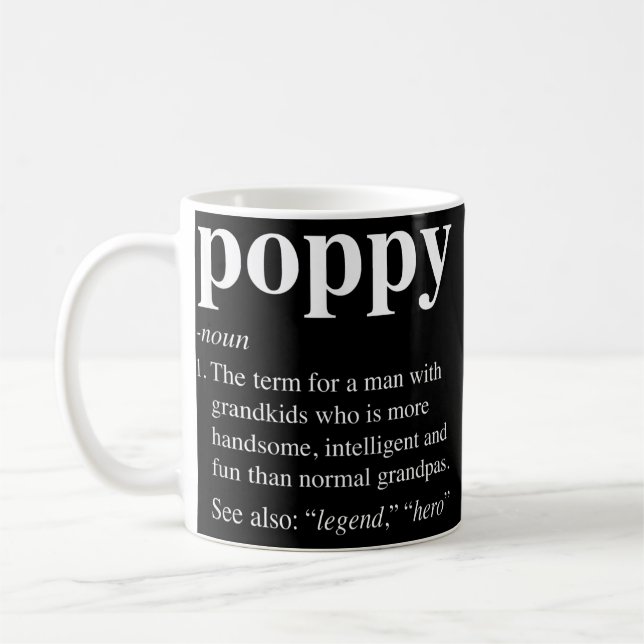 Mug Mens Poppy Definition Funny Dictionary Entry for (Gauche)