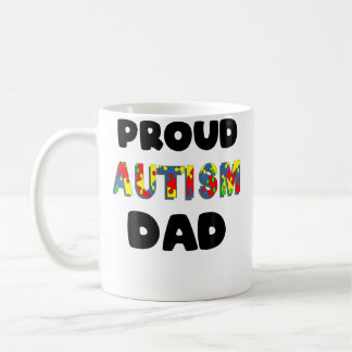 Mug Mens Proud Autism Dad Colored Jigsaw Puzzle Pieces