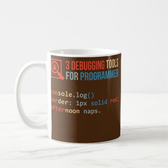 Mug Mens Trois outils de débogage pour programmeur (Gauche)