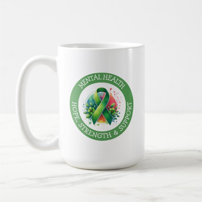 Mug Mental Health Awareness - Support Strength Support (Gauche)