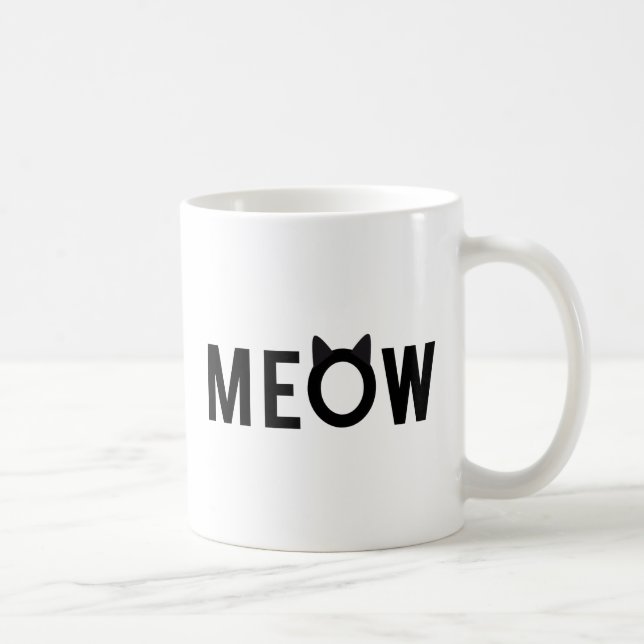 Mug Meow, conception des textes avec des oreilles de (Droite)