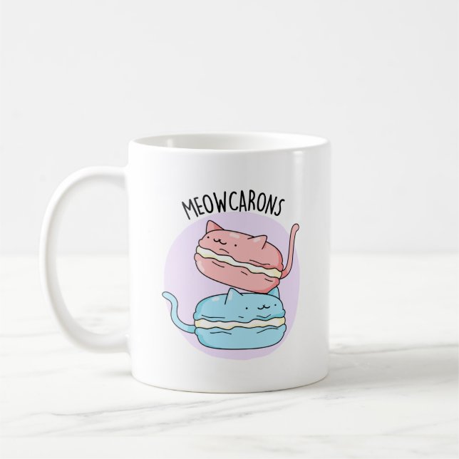 Mug Meowcarons amusant Macaron Pun (Gauche)