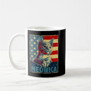 Mug Meowica Chat 4 juillet Drapeau Patriotique América