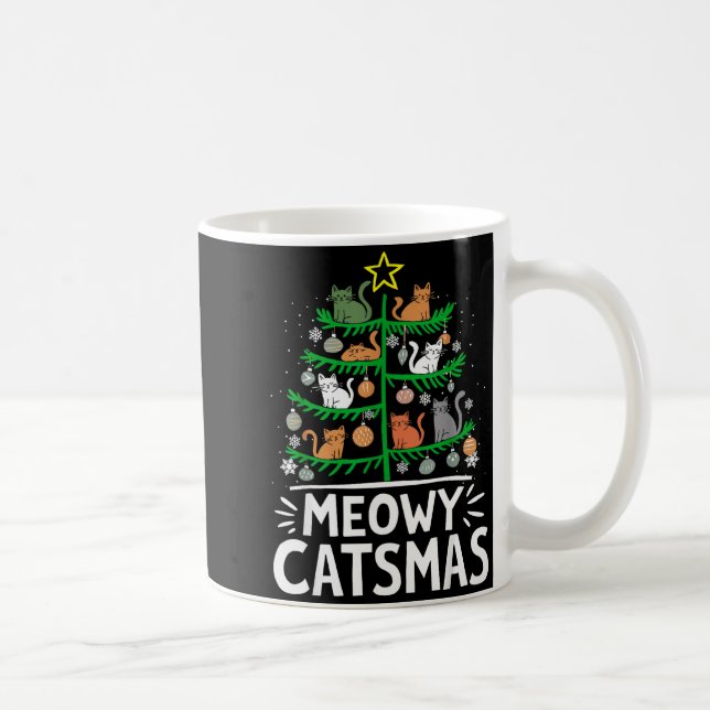 Mug Meowy Catmas Cat Christmas Tree Xmas Funny Santa C (Droite)