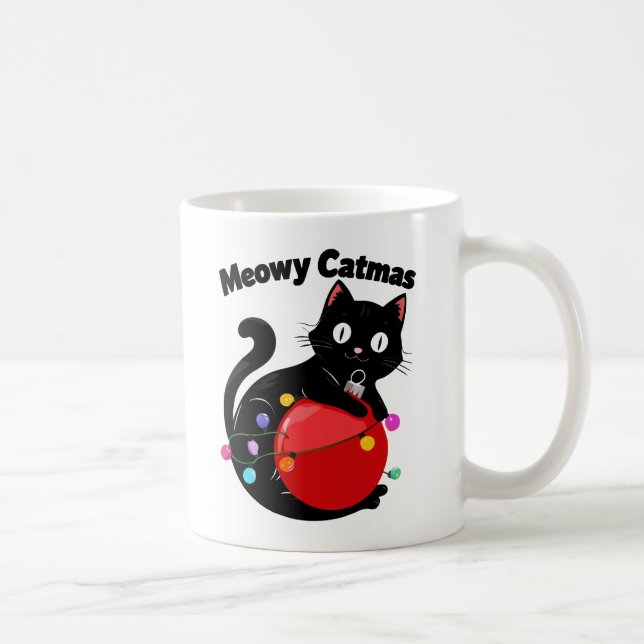 Mug Meowy Catmas - Cat with Christmas ornament (Droite)