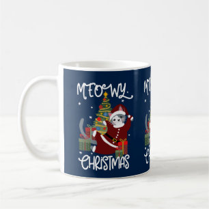 Mug Meowy Christmas mignon Amoureux des chats drôle