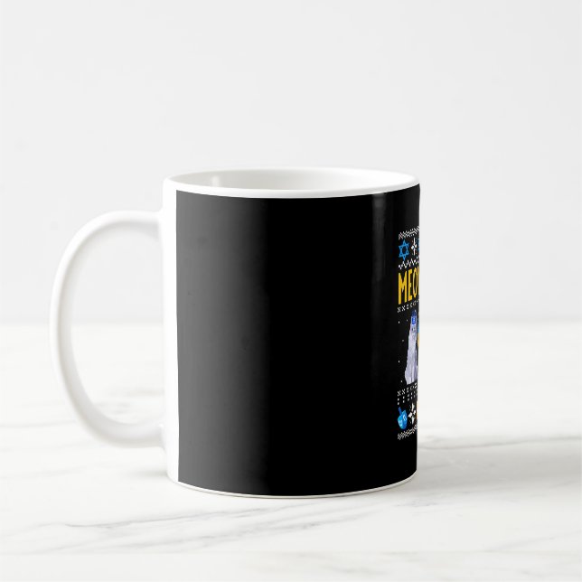 Mug Meowzel Tov Cute Mazel Tov Cat Menorah Hanoukka (Gauche)