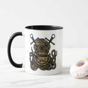Mug Mer profonde, Ocean Bell Diver, Octopus, Ancre,