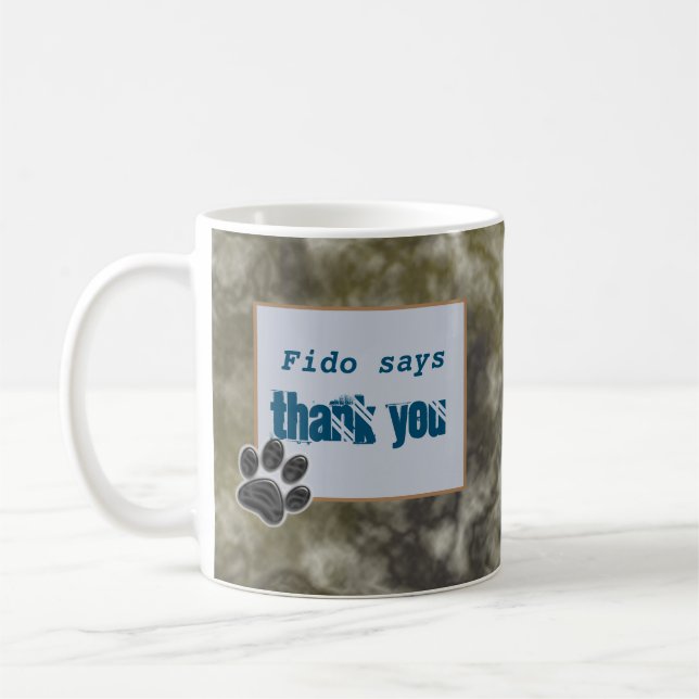 Mug Merci Chien Walker noir Paw Merci Animal Sitter (Gauche)