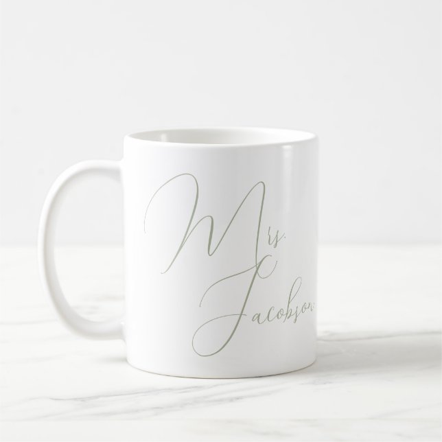 Mug Merci Client Mariage Cadeau Logo Sage Green (Gauche)
