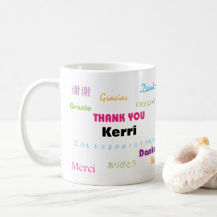 Mug Merci coloré Beaucoup de langues personnalisent
