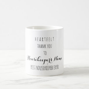 Mug Merci de coeur Best Housekeeper Ever Ajouter un no