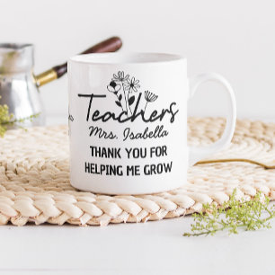 Mug Merci de m'avoir aidé à faire grandir Floral