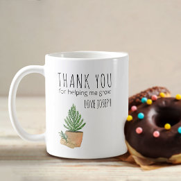 Mug Merci de m'avoir aidé à faire grandir Professeur d