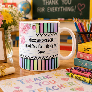Mug Merci de m'avoir aidé à grandir, appréciation des 