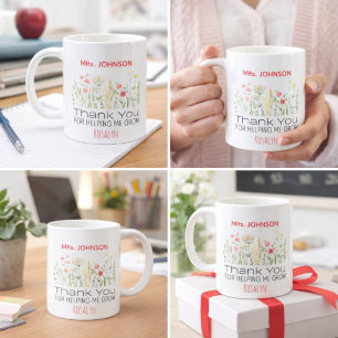 Mug Merci de m'avoir aidé à grandir, enseignant person