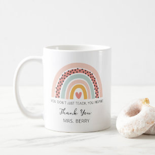 Mug Merci d'enseignant moderne Rainbow