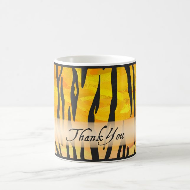 Mug Merci en bande de tigre sauvage (Centre)
